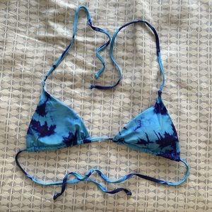 Blue Tie Dye String Bikini Top